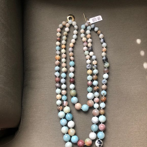 Rarities Carol Brodie 3 STRAND Amazonite Necklace - Picture 2 of 13
